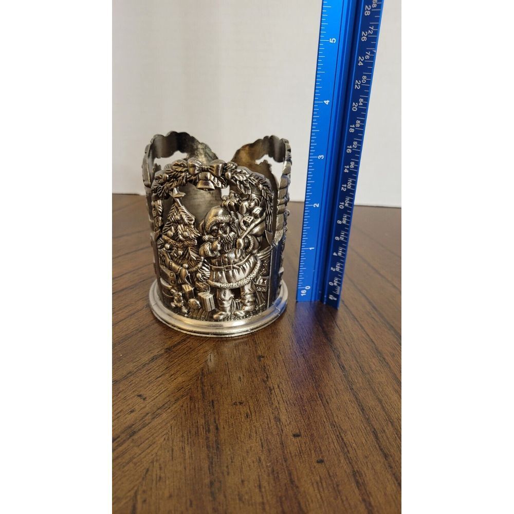 Godinger Silver Art‎ Co LTD Santa Votive Candle Holder Christmas Holiday